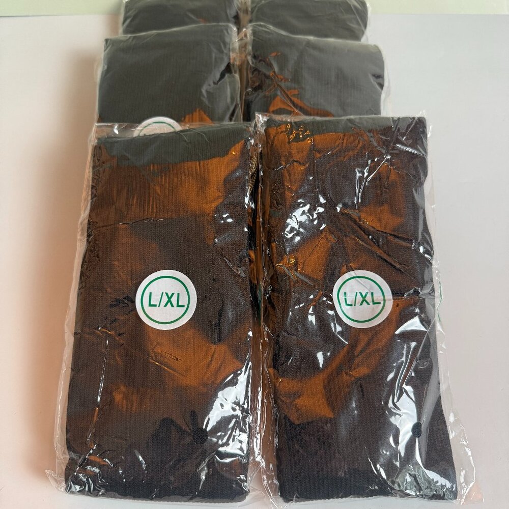 6 Pairs Copper Compression Socks Black L/XL – Copper Toe & Heel – New Sealed